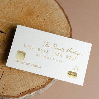 Elegant Chic White Gold Luxury Credit Card