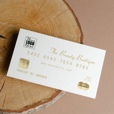 Elegant Chic White Gold Luxury Credit Card Logo