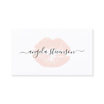 Elegant chick blush pink lips logo makeup artist
