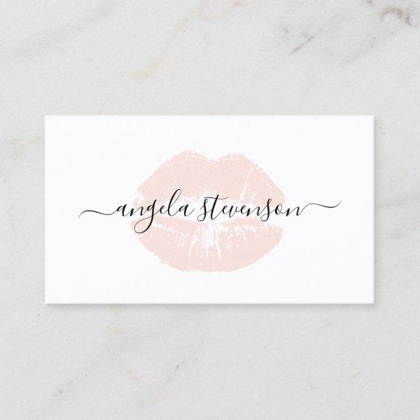 Elegant chick blush pink lips logo makeup artist