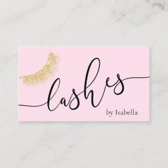Elegant chick gold glitter pink lashes