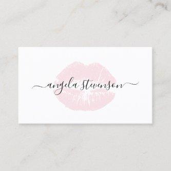 Elegant chick pastel pink lips logo makeup artist