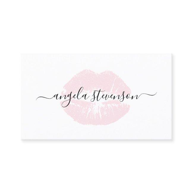 Elegant chick pastel pink lips logo makeup artist
