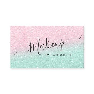 Elegant chick rose gold mint glitter makeup artist