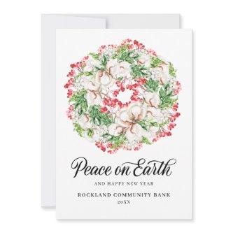 Elegant Christmas Wreath Corporate Holiday Card