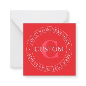 Elegant Circular Text Template Editable Red White