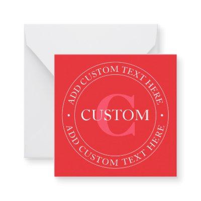 Elegant Circular Text Template Editable Red White