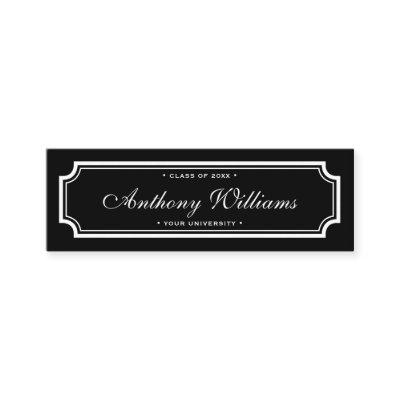 Elegant classic border black graduation name card