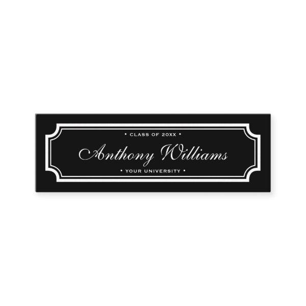 Elegant classic border black graduation name card