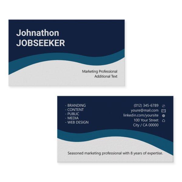 Elegant Classic Job Seeker Minimal Clean Blue