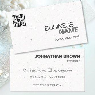 Elegant Classic Plain White Gray Sprinkle add Logo