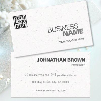 Elegant Classic Plain White Gray Sprinkle add Logo