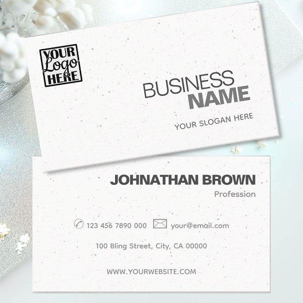 Elegant Classic Plain White Gray Sprinkle add Logo