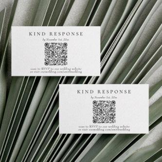 Elegant Classic QR Code Wedding RSVP Card