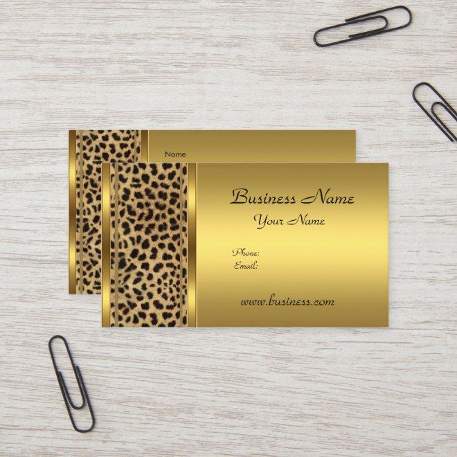 Elegant Classy Gold Black Leopard animal print