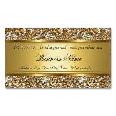 Elegant Classy Gold Faux Glitter Look Business Magnetic