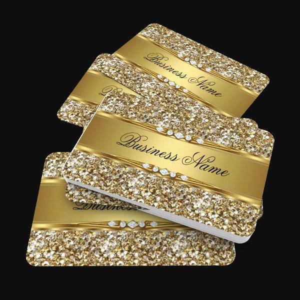 Elegant Classy Gold Glitter Diamond Look
