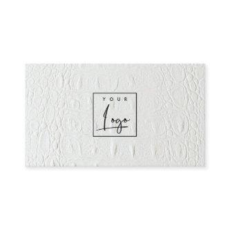 Elegant Classy Logo Ivory White Leather Texture