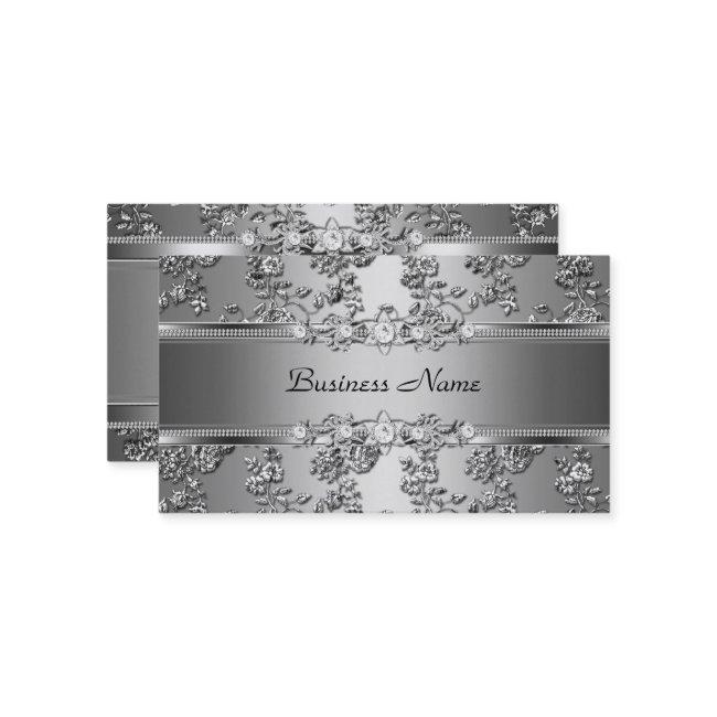 Elegant Classy Silver Embossed Diamond Image