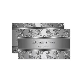 Elegant Classy Silver Embossed Floral Look