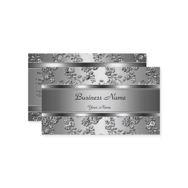 Elegant Classy Silver Embossed Floral Look