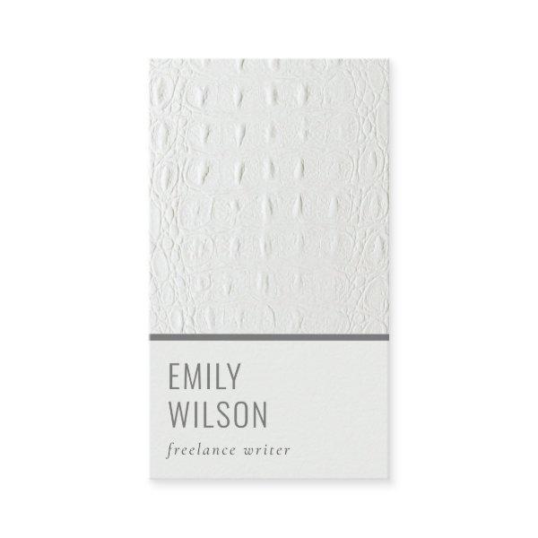 Elegant Classy Simple Ivory White Leather Texture