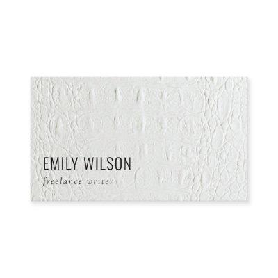 Elegant Classy Simple Ivory White Leather Texture