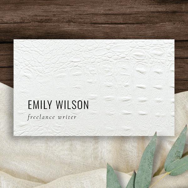 Elegant Classy Simple Ivory White Leather Texture