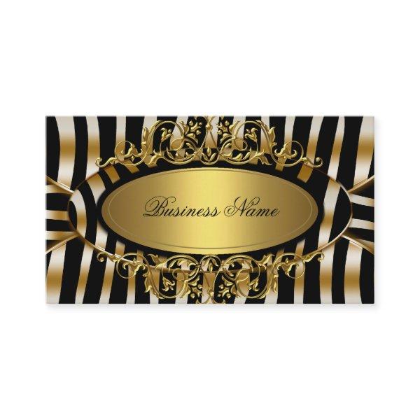 Elegant Classy Zebra Sepia Gold Metal Look