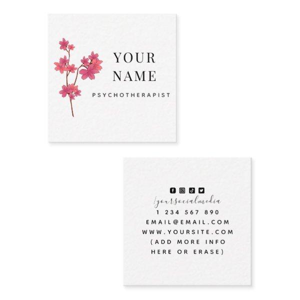 Elegant Clean Sakura Branch Psychotherapist Flower Square