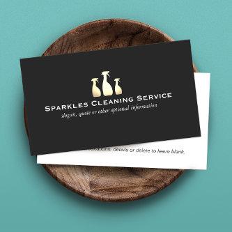 Elegant Cleaning Service Business Gold and Black