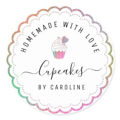 Elegant colorful cakery homemade  classic round sticker