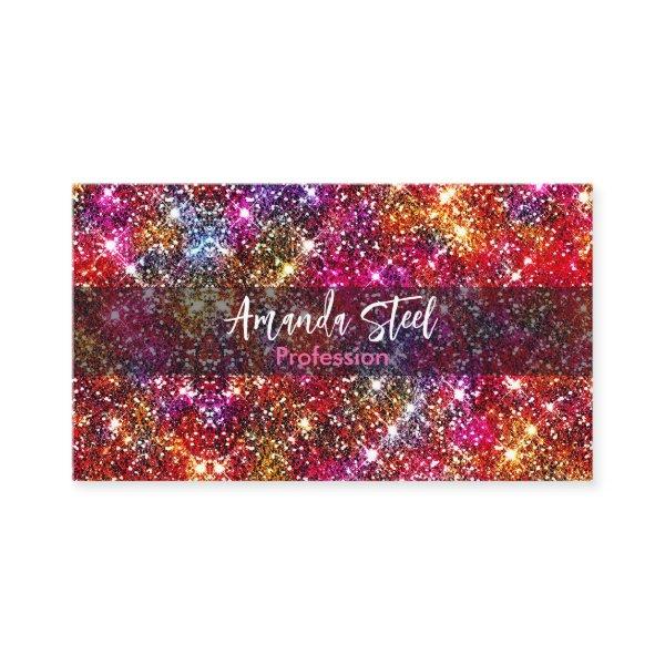 Elegant colorful faux Glitter monogram Appointment Card