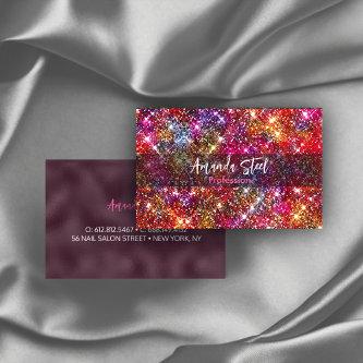 Elegant colorful faux Glitter monogram