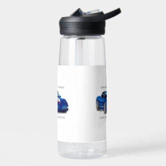 Elegant Commemorative Vette Illustration Water Bottle