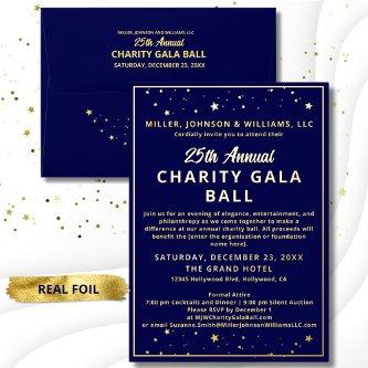 Elegant Company Charity Gala Ball Blue Budget Foil Invitation