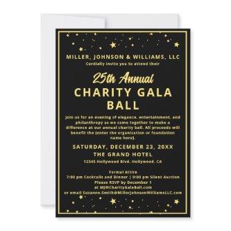 Elegant Company Charity Gala Ball Budget Black Invitation
