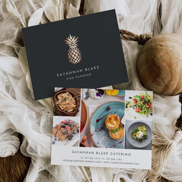 Elegant Copper Pineapple Promotional Photo Collage Postcard