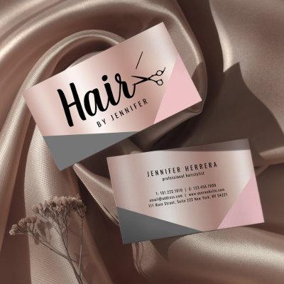 Elegant copper rose gold scissors hairstylist