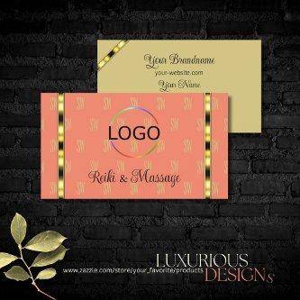 Elegant Coral Beige with Logo Patterned Letters