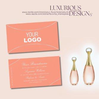 Elegant Coral with Pearl Silver Border and Logo