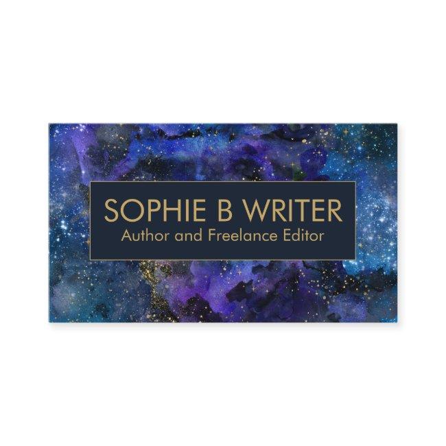 Elegant Cosmic Nebula Navy Gold Authors Writers