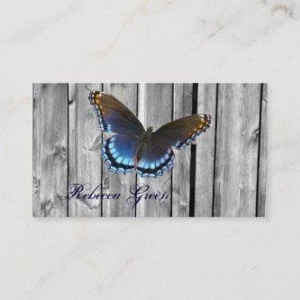 elegant country barn wood blue butterfly