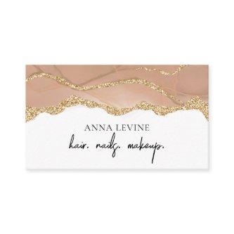 Elegant Cream Blush Agate and Gold