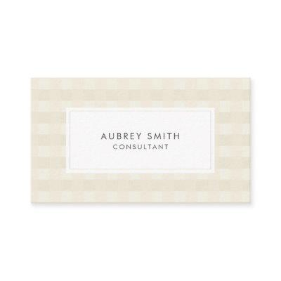 Elegant Cream Gingham Pattern Professional