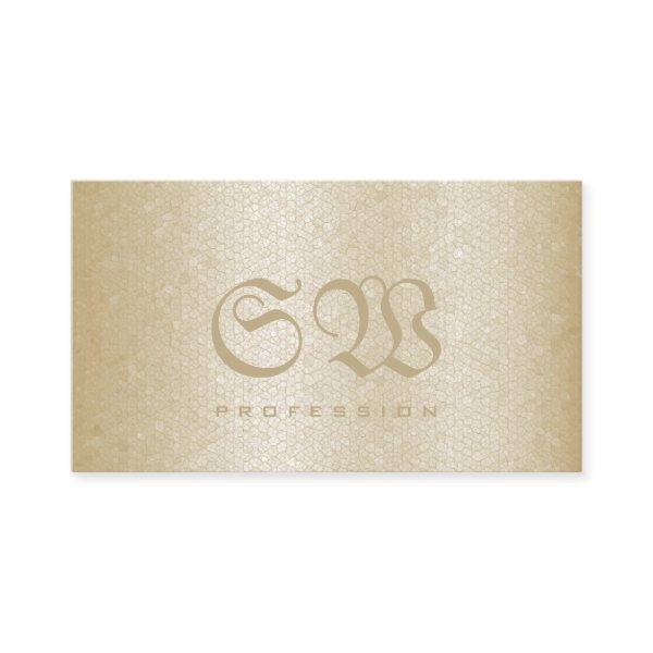 Elegant Cream Snake Pattern Light Colors Monogram