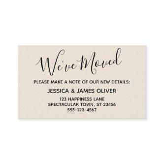 Elegant, Cream Typography "We've Moved" Card