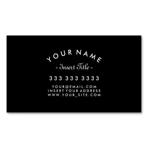 Elegant Curved Text Professional Black and White  Magnet