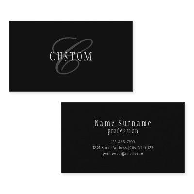 Elegant Customizable Monogram | Black Grey White