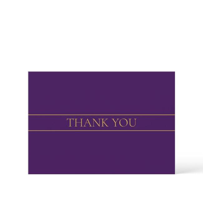 Elegant Customizable Text | Gold & Deep Purple Thank You Card
